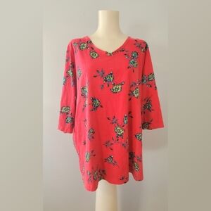 Woman Within Floral Print Top